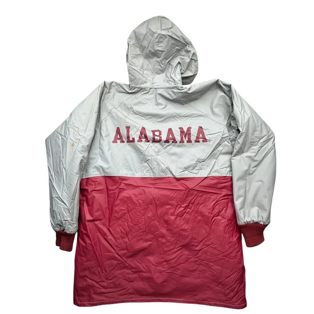 Vintage 90s Alabama Crimson Tide Rain Coat Jacket Mens Medium Polyvinyl Hooded